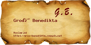 Groó Benedikta névjegykártya